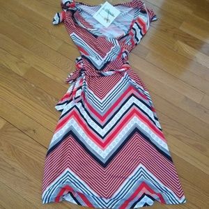 Multi-Color Wrap Dress
